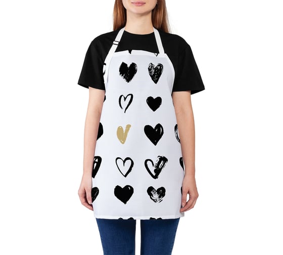 Изображение товара Кухонный фартук JOYARTY Рисунки сердец, универсальный размер для женщин и мужчин ap_16463