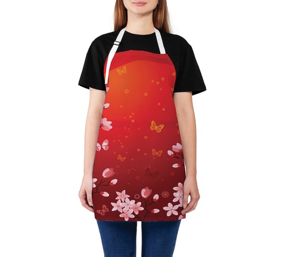 Изображение товара Кухонный фартук JOYARTY Сакура в японии, универсальный размер для женщин и мужчин ap_52786