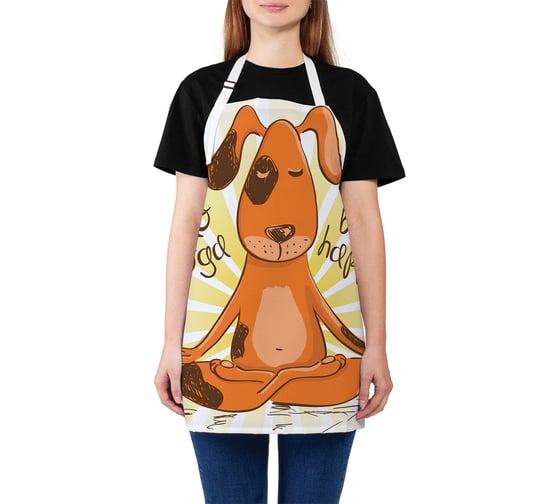 Изображение товара Кухонный фартук JOYARTY Собачья йога, универсальный размер для женщин и мужчин ap_15491