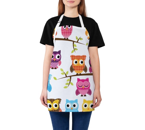 Изображение товара Кухонный фартук JOYARTY Сонные совы, универсальный размер для женщин и мужчин ap_10818
