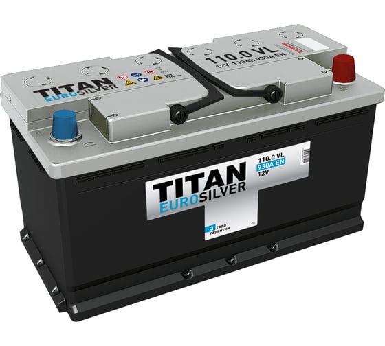 Изображение товара Аккумулятор TITAN EUROSILVER 110.0 VL обратная полярность, 930 А, 352x175x190 мм 4607008881455