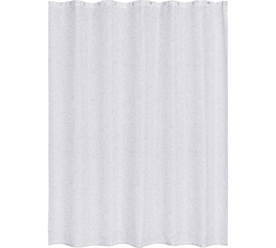 Изображение товара Занавеска (штора)  для ванной комнаты Moroshka Shelest тканевая 180x200 см, цвет белый, серый 944-301-01