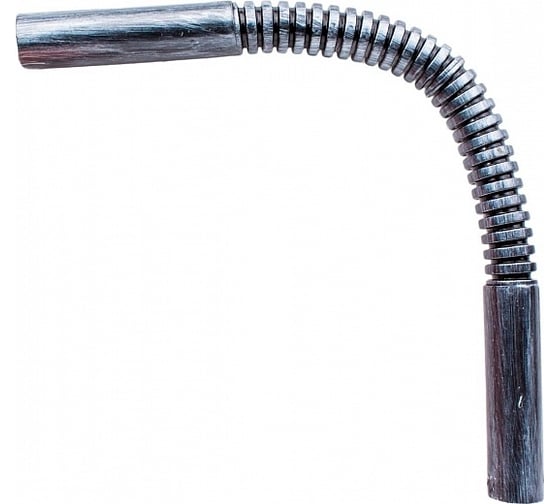 Изображение товара Соединительный угол Bironi плавный гофрированный для труб, пвх, цвет серебряный век BTU1-16-11-1