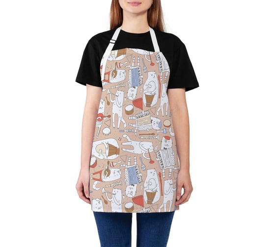 Изображение товара Кухонный фартук JOYARTY Артистичные коты, универсальный размер для женщин и мужчин ap_18380