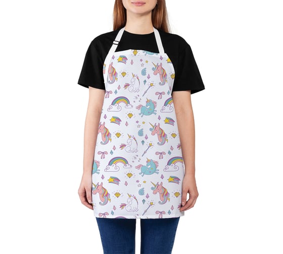 Изображение товара Кухонный фартук JOYARTY Магия единорогов, универсальный размер для женщин и мужчин ap_19532