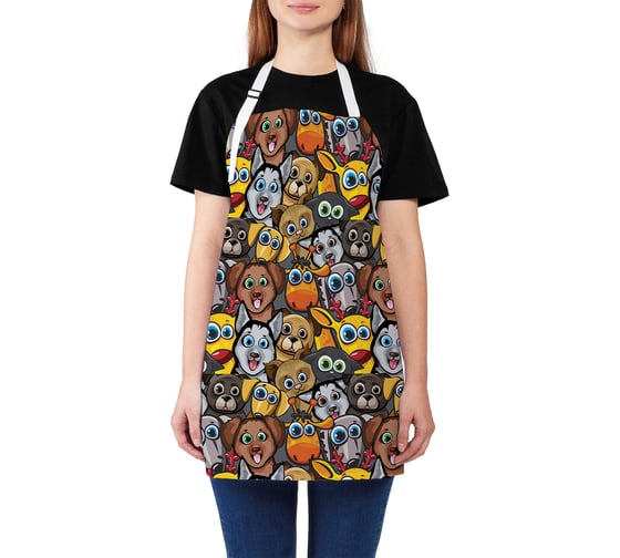 Изображение товара Кухонный фартук JOYARTY собачьи мордашки, универсальный размер для женщин и мужчин ap_50686