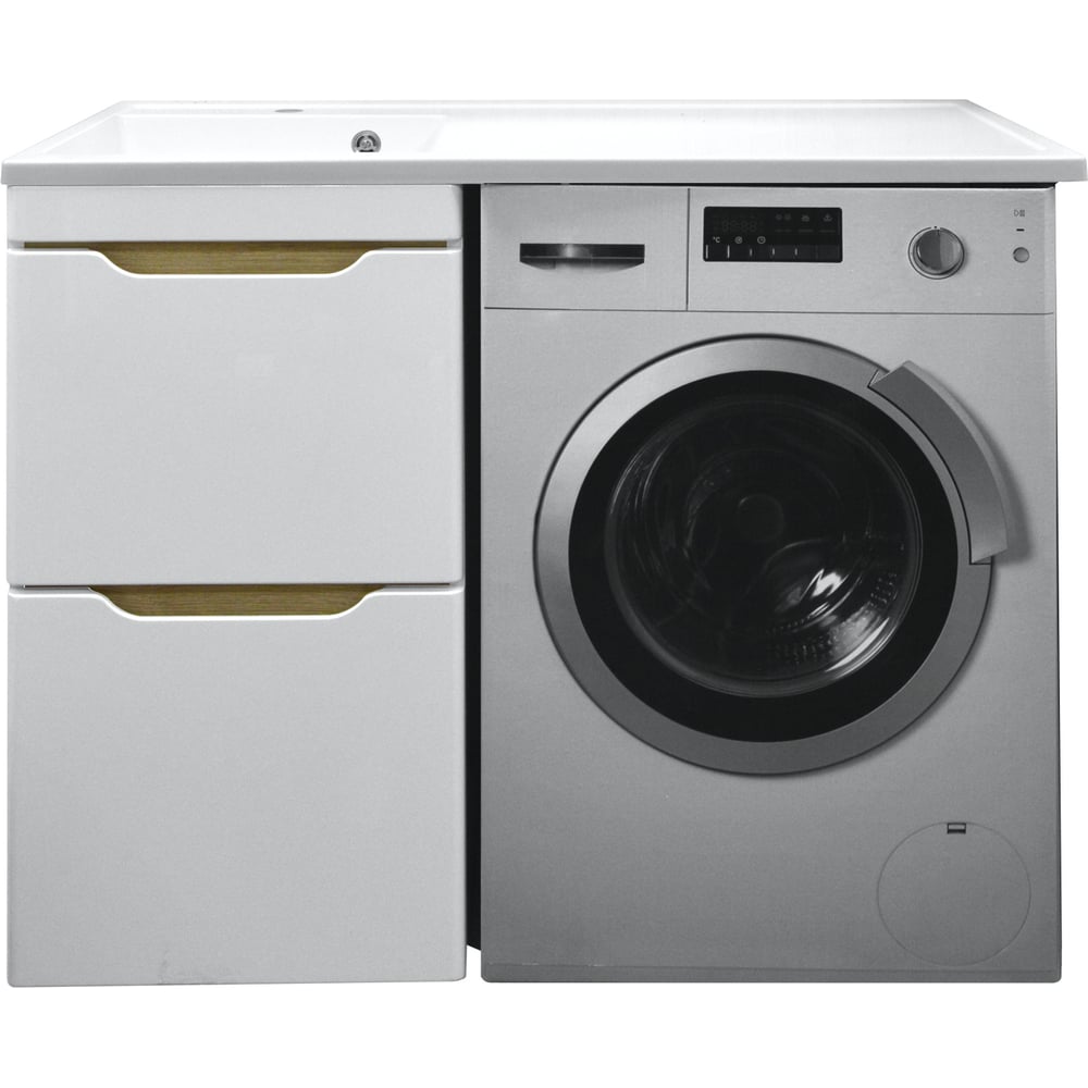 Изображение товара Комплект под стиральную машинку Azario Тумба 120 Magenta, с раковиной Magenta 120, левая CS 00078395