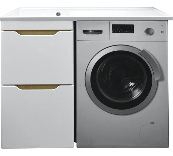 Изображение товара Комплект под стиральную машинку Azario Тумба 120 Magenta, с раковиной Magenta 120, левая CS 00078395