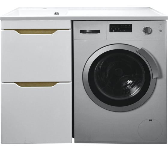 Изображение товара Комплект под стиральную машинку Azario Тумба 110 Magenta, с раковиной Magenta 110, левая CS 00078394