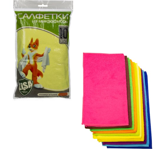 Изображение товара Салфетки из микрофибры LI-SA (47388) в наборе 10 шт., 25x25 см 44430