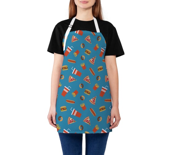 Изображение товара Кухонный фартук JOYARTY Пицца и хот-дог, универсальный размер для женщин и мужчин ap_89306