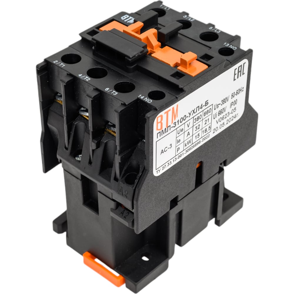 Изображение товара Пускатель ВТМ ПМЛ-3100-32А-380АС УХЛ4 модульный переменный ток