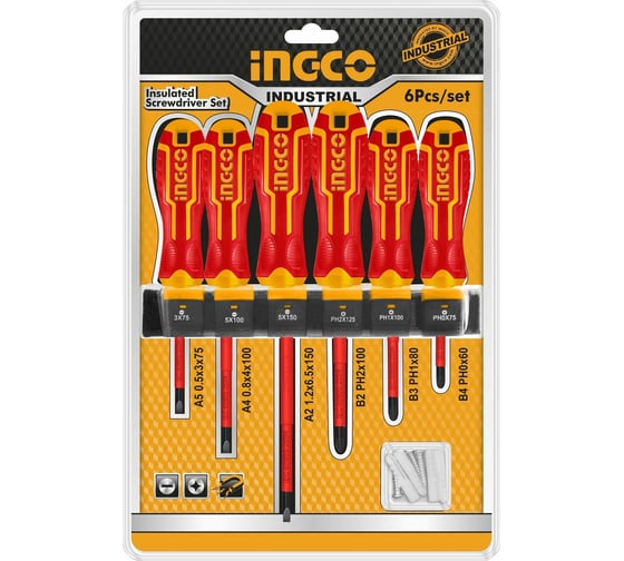 Изображение товара Набор диэлектрических отверток INGCO 6 шт HKISD0608
