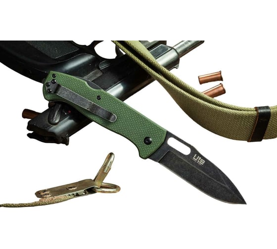 Изображение товара Складной нож Kizlyar Supreme Ute cталь 440C, StoneWash, рукоять из зеленого G10 4650065055796