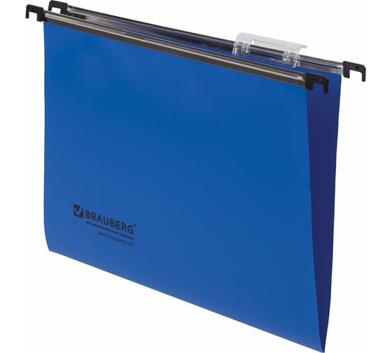 Изображение товара Подвесные папки BRAUBERG А4 350х245 мм, до 80 листов, комплект 5 шт, пластик, синие 231797