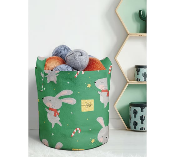 Изображение товара Декоративная корзина-кашпо JOYARTY войлок, с принтами "мышка волшебница", 27 л planta_419837_7