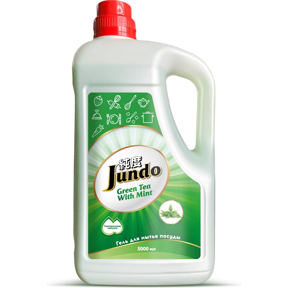 Изображение товара Гель для мытья посуды Jundo Green tea with mint, 5л