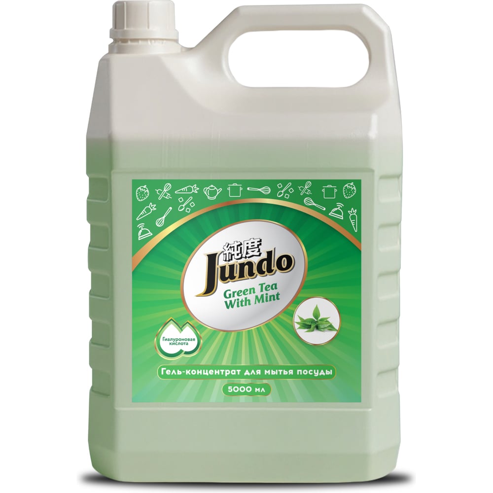 Изображение товара Средство для мытья посуды Jundo Премиум с ароматом зелёного чая с мятой, 5 л 4903720021545