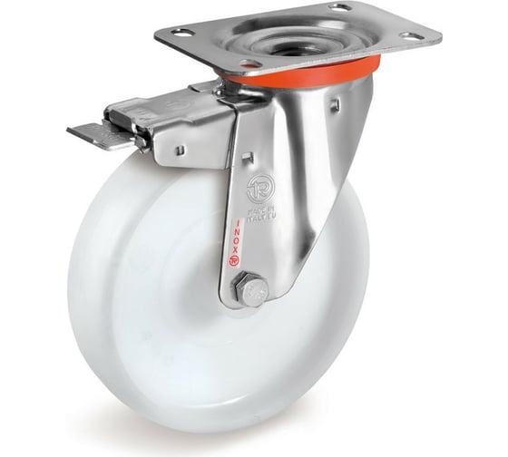 Изображение товара Колесо поворотное с тормозом (150 мм; 300 кг; полиамид/нержавейка) Tellure rota 689004
