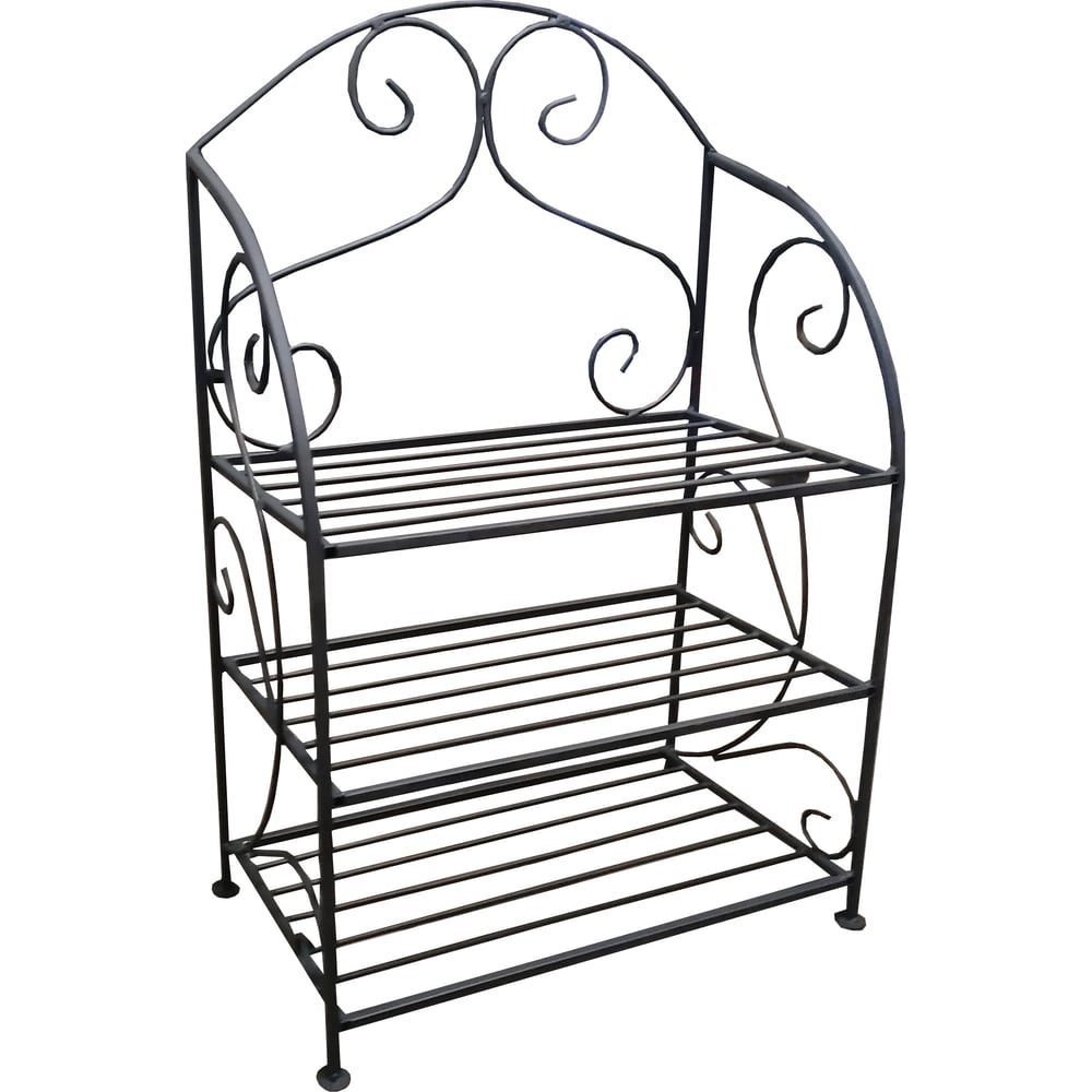 Изображение товара Полка для обуви № 7 металлическая с 3 полками черная 460x720x410 мм