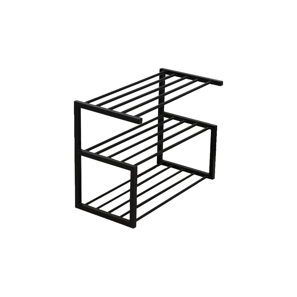 Изображение товара Полка для обуви № 5 из металла черная 3 полки вместимость 6 пар