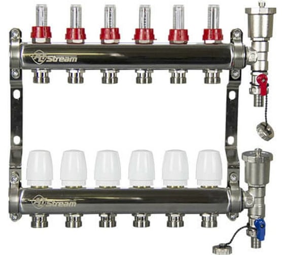 Изображение товара Коллекторная группа Altstream с расходомерами в сборе из нержавеющей стали 1"х3/4" 12 выходов 005071111