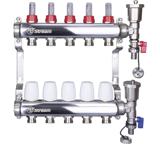 Изображение товара Коллекторная группа Altstream с расходомерами в сборе из нержавеющей стали 1"х3/4" 5 выходов 005071104