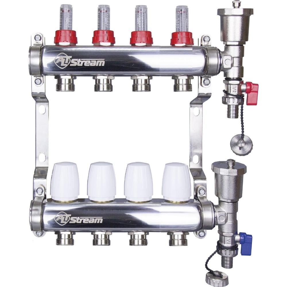 Изображение товара Коллекторная группа Altstream 1х3/4 с расходомерами, 4 выхода, нержавеющая сталь
