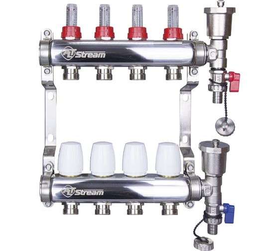 Изображение товара Коллекторная группа Altstream с расходомерами в сборе из нержавеющей стали 1"х3/4" 4 выхода 005071103