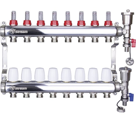 Изображение товара Коллекторная группа Altstream с расходомерами в сборе из нержавеющей стали 1"х3/4" 8 выходов 005071107
