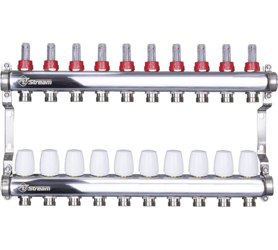 Изображение товара Коллекторная группа с расходомерами из нержавеющей стали Altstream 1"х3/4" 10 выходов 005070109