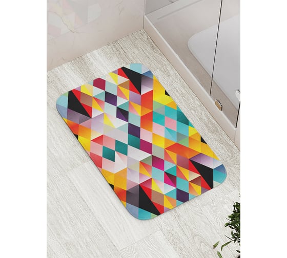Изображение товара Коврик для ванной JOYARTY "геометрическая загадка" противоскользящий, 52x77 см bath_18670