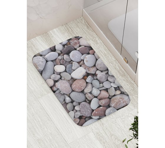 Изображение товара Коврик для ванной JOYARTY "разная галька" противоскользящий, 52x77 см bath_91620