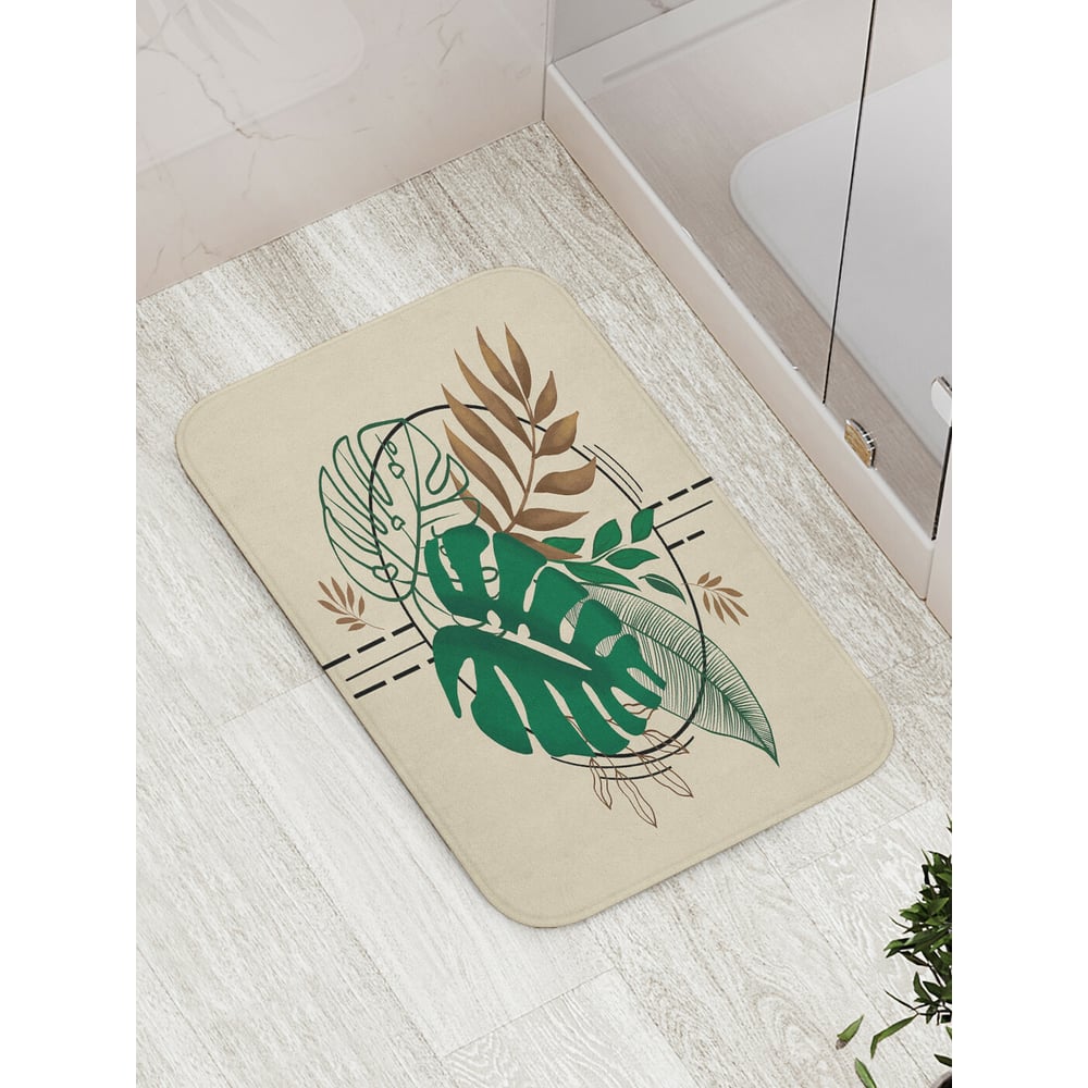 Изображение товара Коврик для ванной JOYARTY Листья Монстеры противоскользящий 52x77 см
