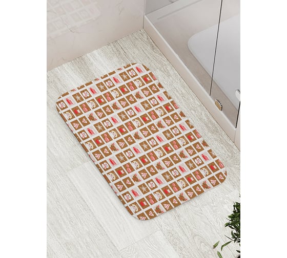 Изображение товара Коврик для ванной JOYARTY "новогодняя печенька" противоскользящий, 52x77 см bath_419797