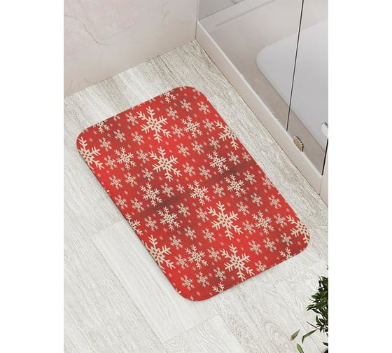 Изображение товара Коврик для ванной JOYARTY "поле снежинок" противоскользящий, 52x77 см bath_419803
