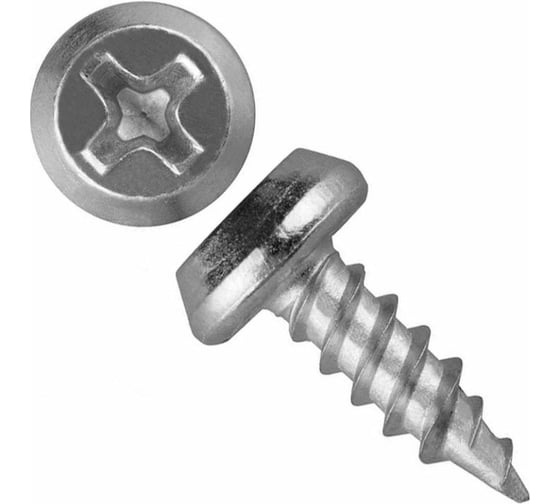 Изображение товара Саморез КВАДРА клоп, острый конец, 3.5x11 полуцилиндрическая головка, цинк, уп. 100 шт. 351121018120