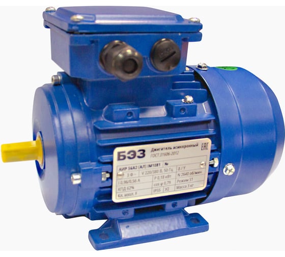 Изображение товара Электродвигатель ТМ БЭЗ АИР 71B2 (Ал) IM1081 (1,1 кВт/3000 об/мин), корпус алюминий 44669
