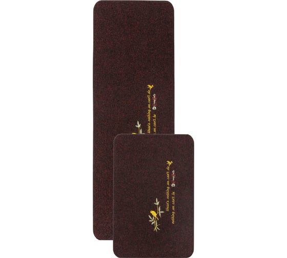 Изображение товара Коврик на кухню ComeForte (набор) «велюр» bird 40x60, 40x120 см т.коричневый KM-015 KM-015M