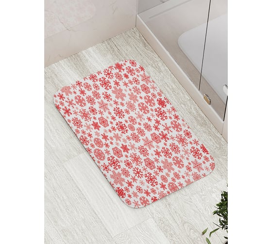 Изображение товара Коврик для ванной JOYARTY "снежинки зимой" противоскользящий, 52x77 см bath_419822