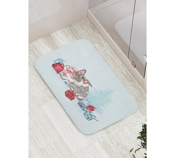 Изображение товара Коврик для ванной JOYARTY "праздничный кролик" противоскользящий, 52x77 см bath_419835