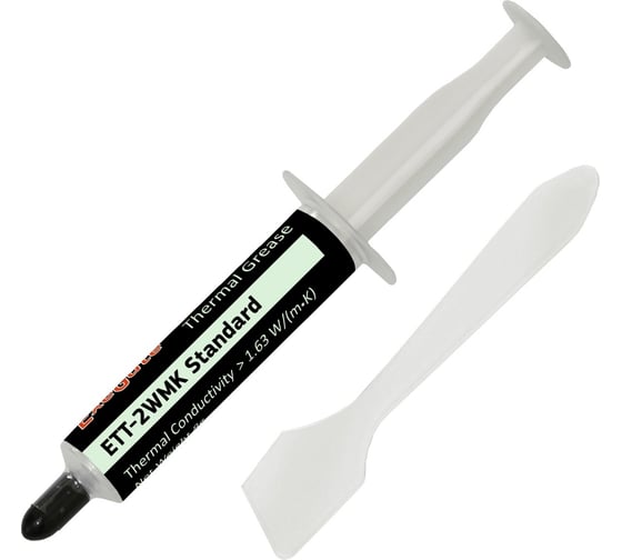 Изображение товара Термопаста ETТ-2WMK Standard (1,63 Вт/(м·К), 8 г, шприц с лопаткой) ExeGate 282352