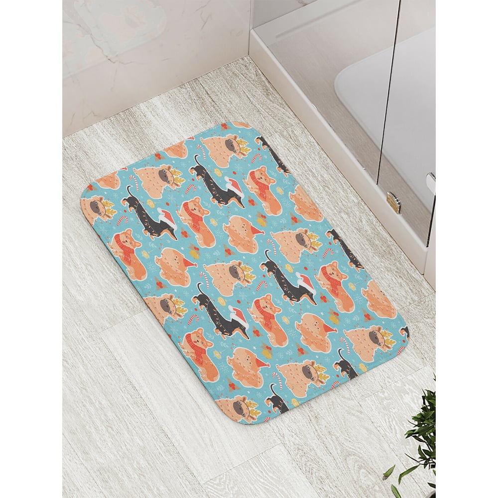 Изображение товара Коврик для ванной JOYARTY Собачья вечеринка противоскользящий 52x77 см