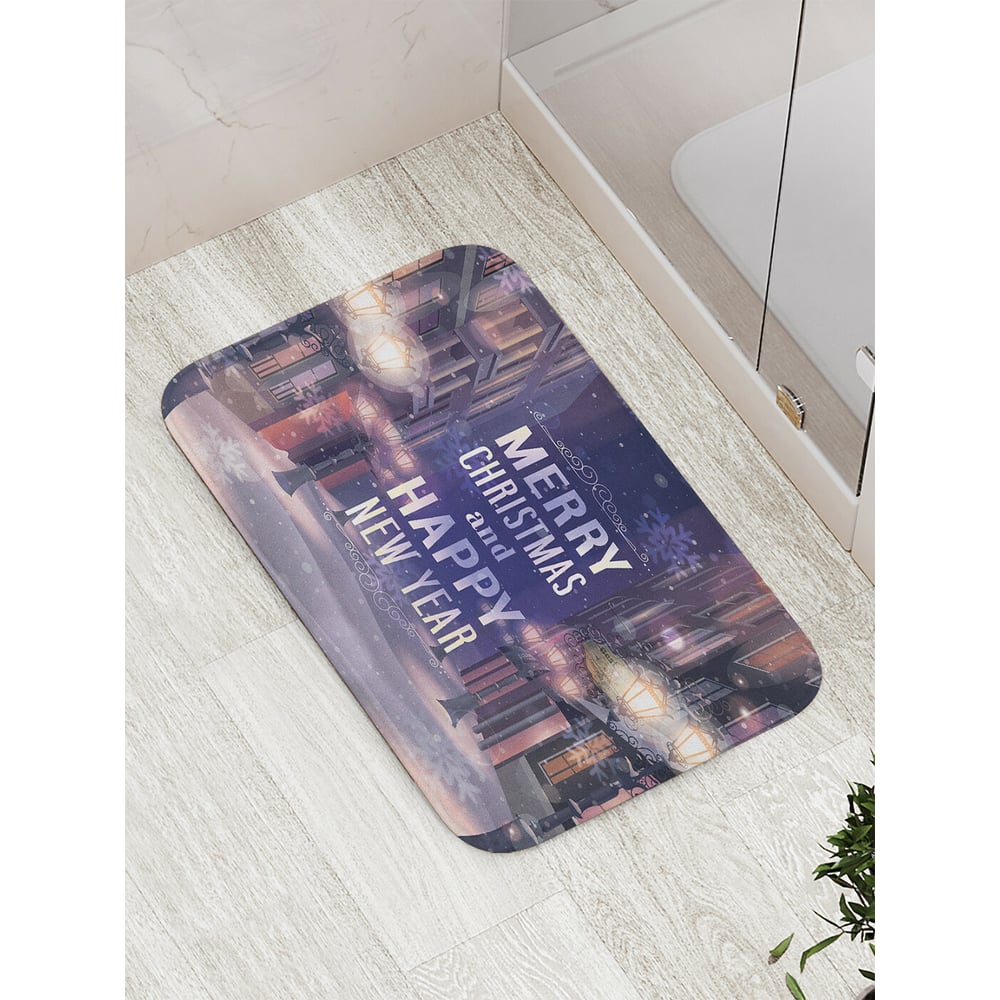 Изображение товара Коврик для ванной JOYARTY "городские праздники" противоскользящий 52x77 см