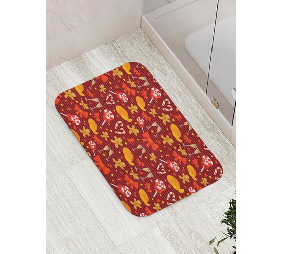 Изображение товара Коврик для ванной JOYARTY "новогодний уют" противоскользящий, 52x77 см bath_419870