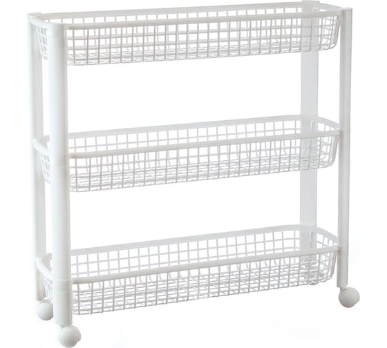 Изображение товара Полка IDEA узкая на колёсах 3 секции белый М 2718