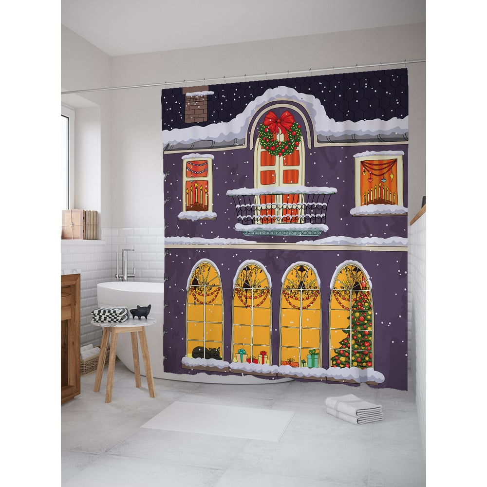 Изображение товара Штора для ванной JOYARTY праздник в доме 180x200 см