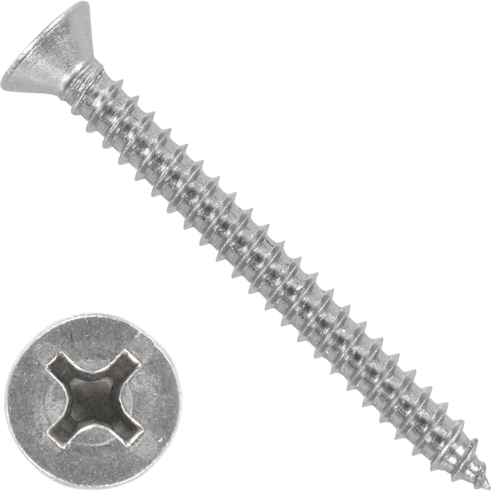 Изображение товара Саморез подключение DIN 7982 5.5x19 цинк острый потайной PH2 100 шт