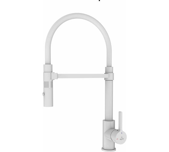Изображение товара Смеситель для кухни ROSE с гибким изливом и магнитным держателем, белый R133C