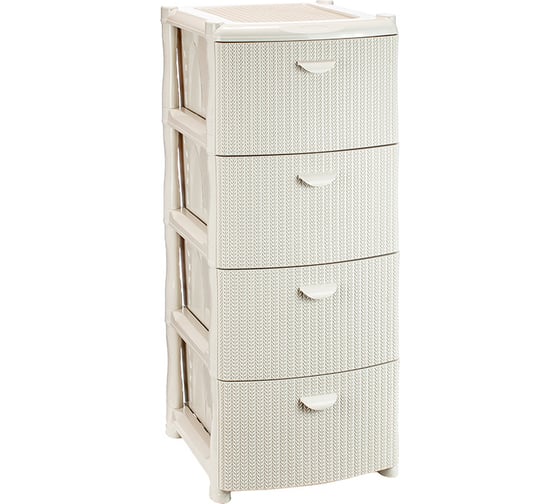 Изображение товара Комод IDEA ВЯЗАНИЕ 4 секции белый ротанг М 2817